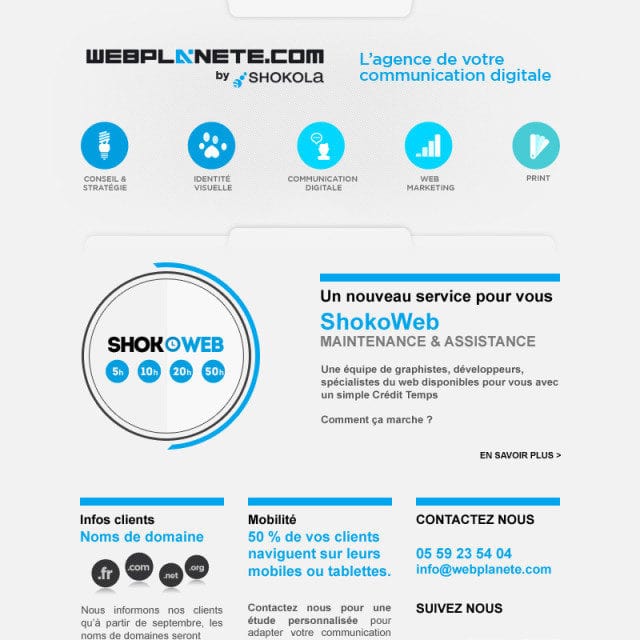 webplanete newsletter emailing