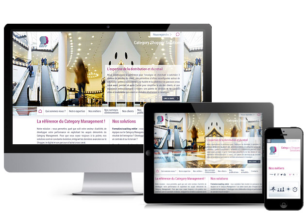 Site de l'impp en design responsive sur 3 écrans différents