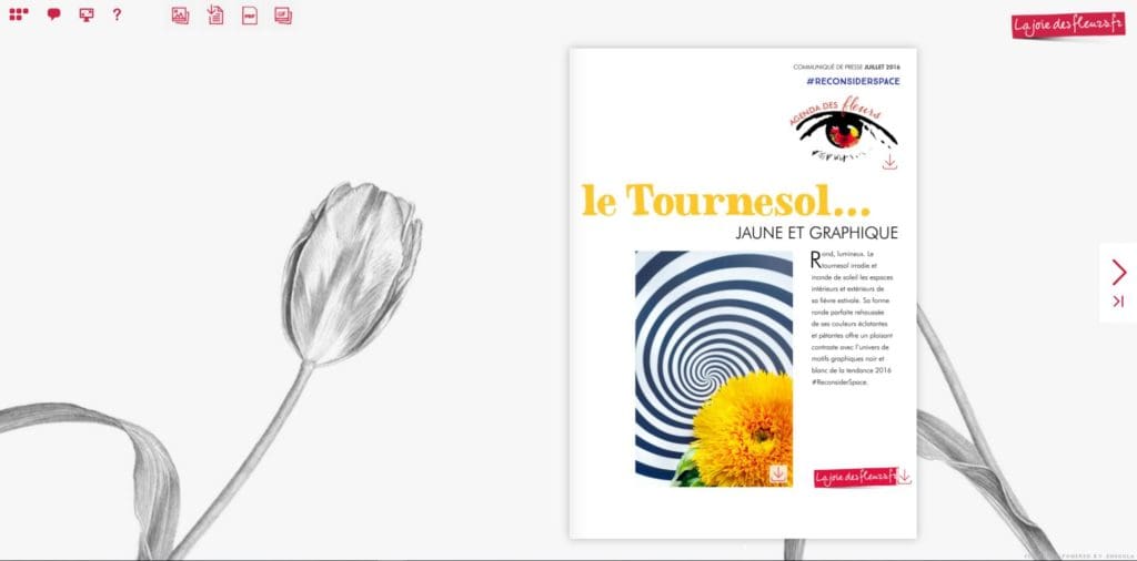 Flipbook Le tournesol jaune et graphique juin 2016