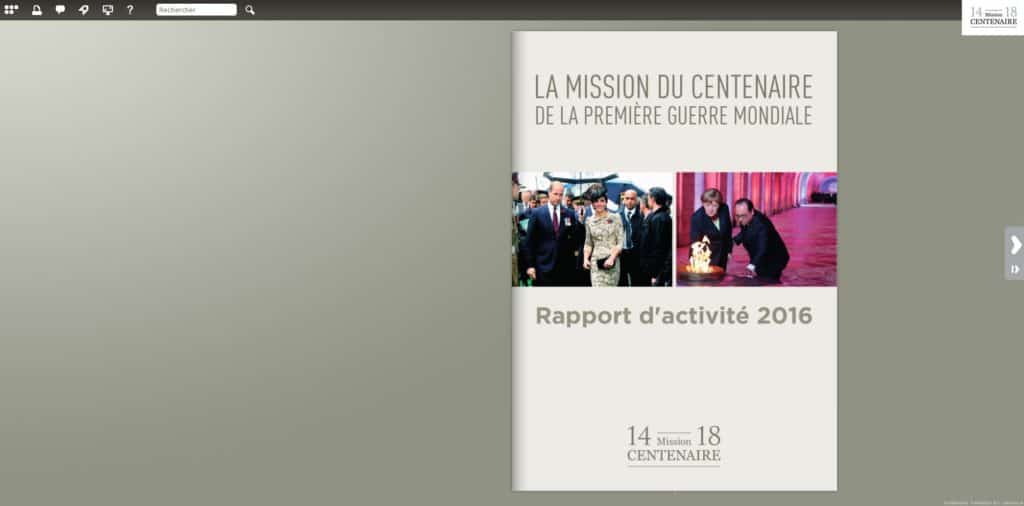 Flipbook La mission du centenaire de la première guerre mondiale - rapport d'activité 2016