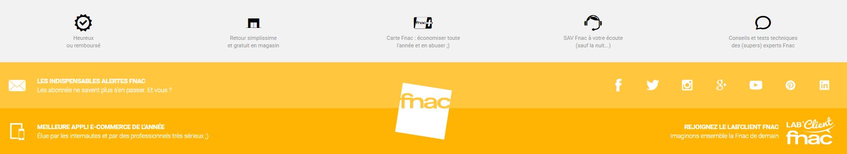 bandeau de réassurance ecommerce fnac