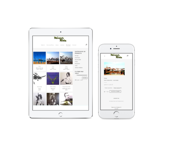 mockup Mister Ride boutique ecommerce