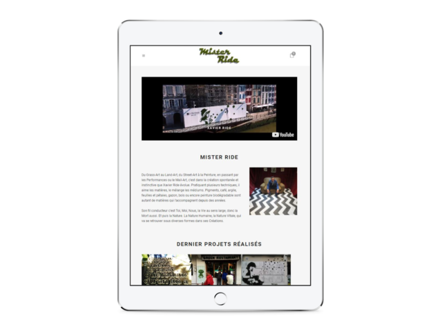 mockup Mister Ride ipad home